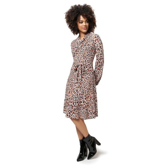 LEOTA Mallory Animal Print Long Sleeve Dress - Small - Picture 4 of 5